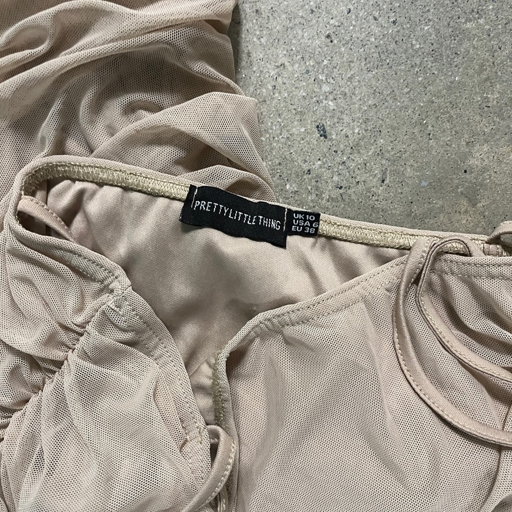 Tan Ruched Dress - Picture 8 of 8